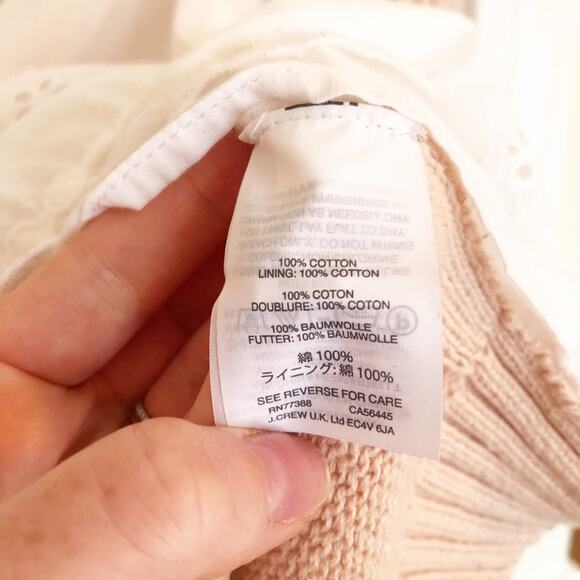 J.Crew White and Tan Eyelet Sweater Top - Picture 8 of 9